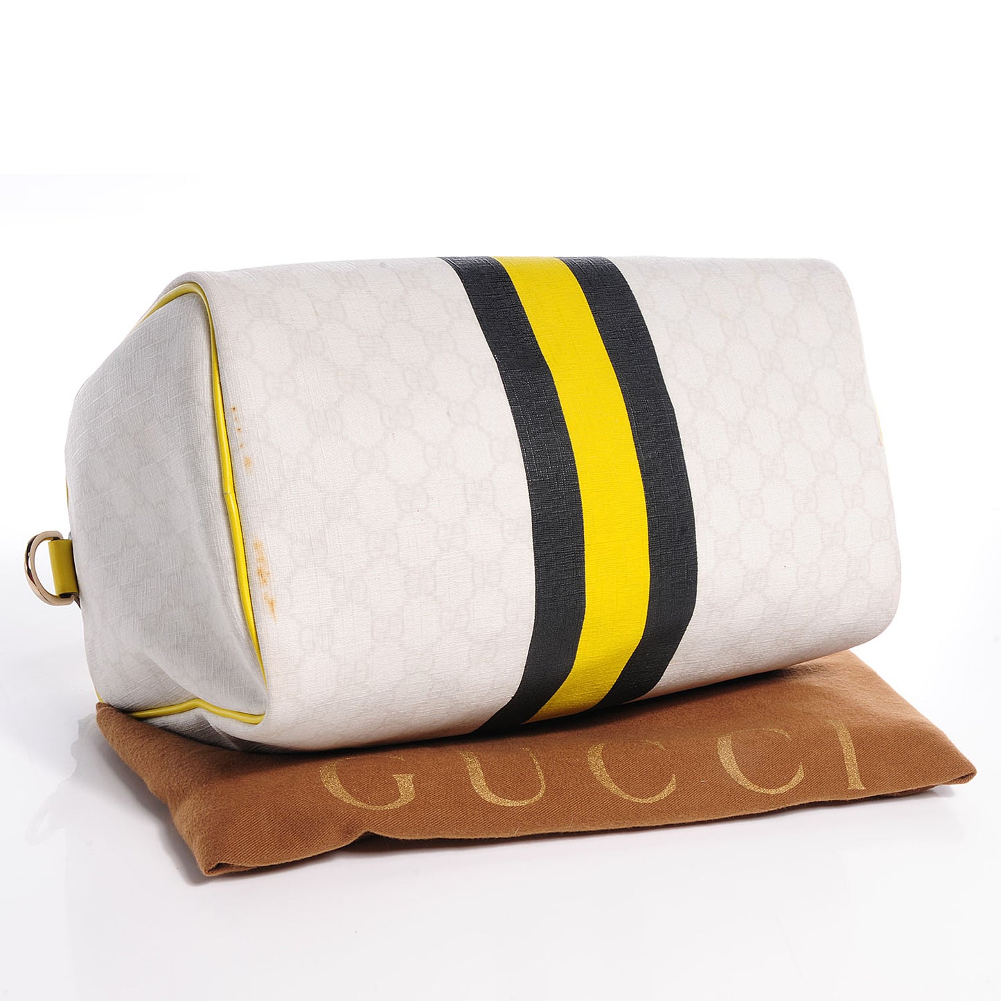 GG Plus Monogram Web Stripe Medium Joy Boston Yellow