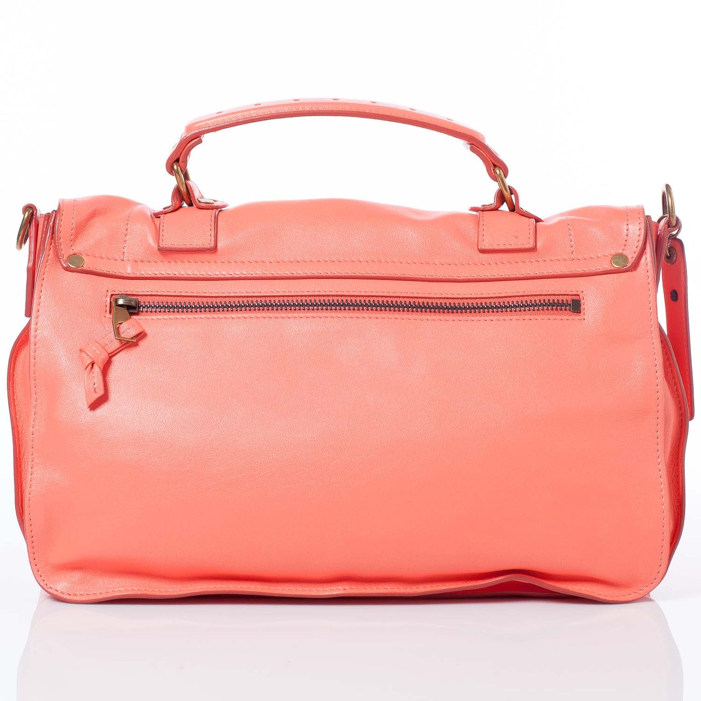 Lambskin PS1 Medium Satchel Neon Coral