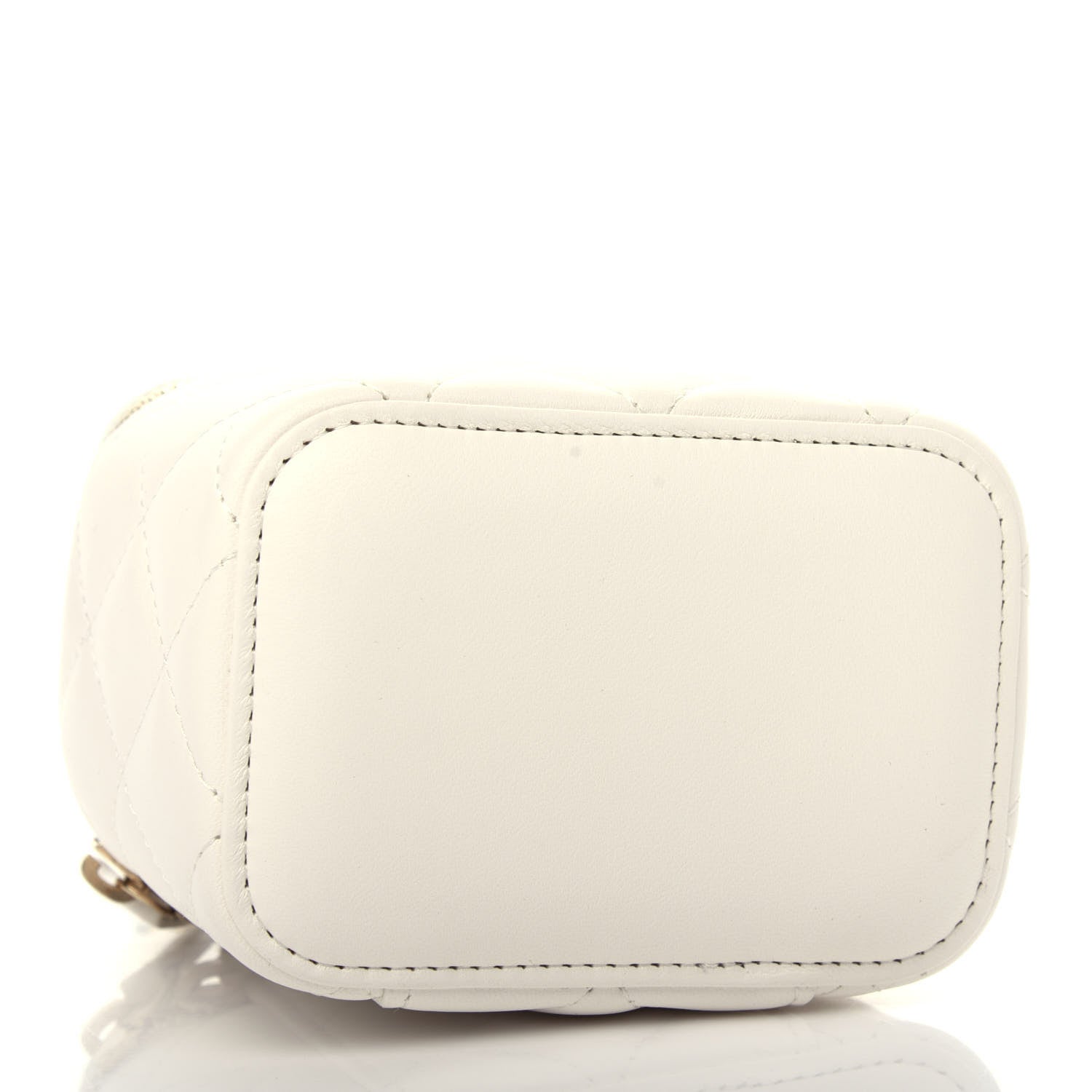 Chanel Lambskin Quilted Pearl Crush Mini Vanity Case With Chain White 4 of 10