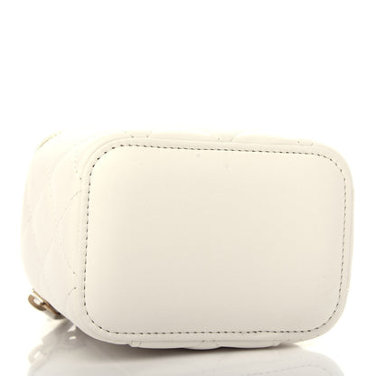 Chanel Lambskin Quilted Pearl Crush Mini Vanity Case With Chain White 4 of 10