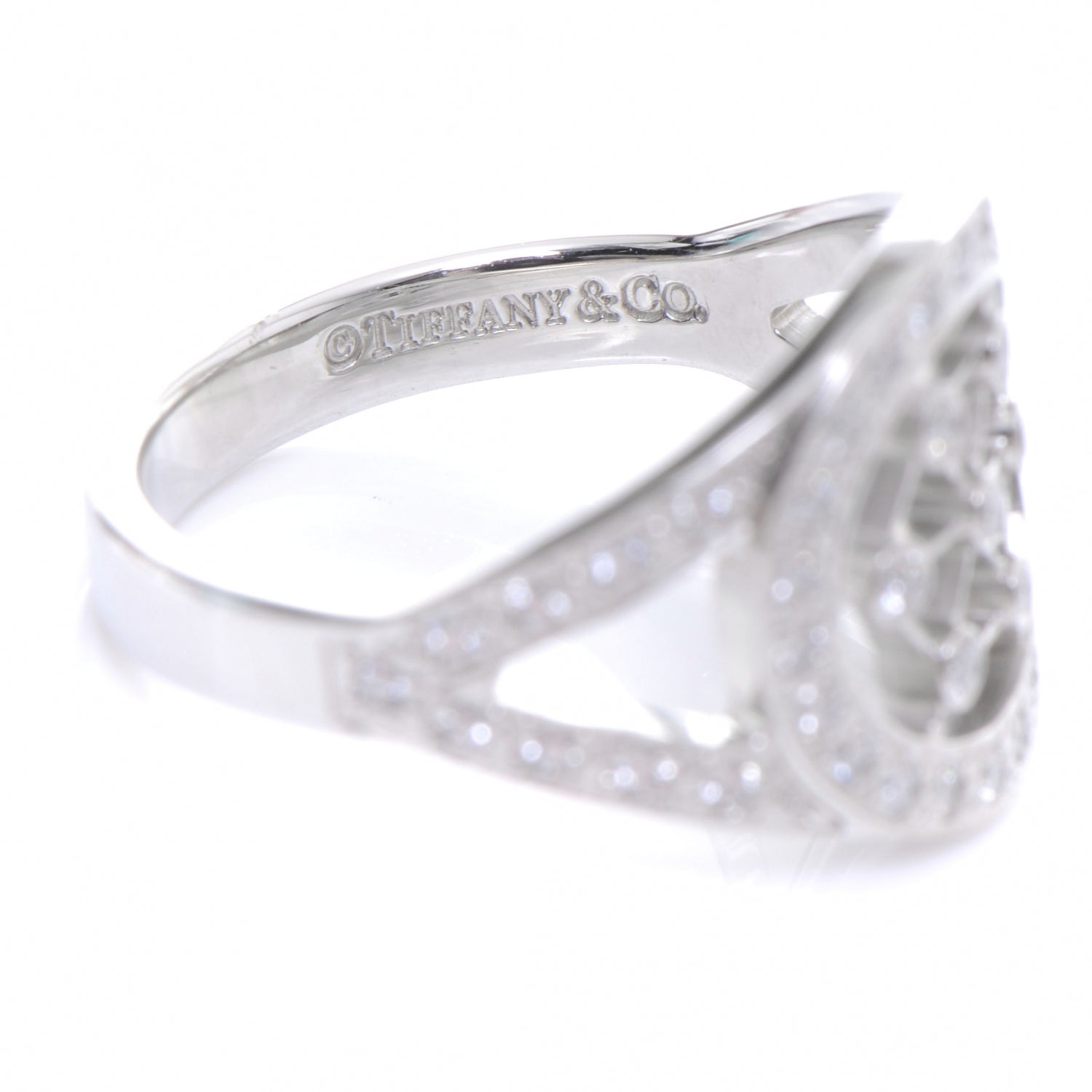 Tiffany Platinum Diamond Voile Ring 4.5 6 of 8