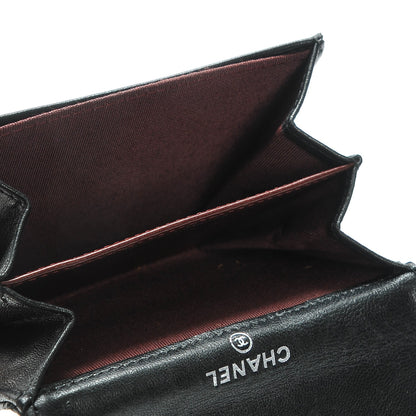 Chanel Lambskin Quilted Flap Card Holder Wallet Black 6 of 9