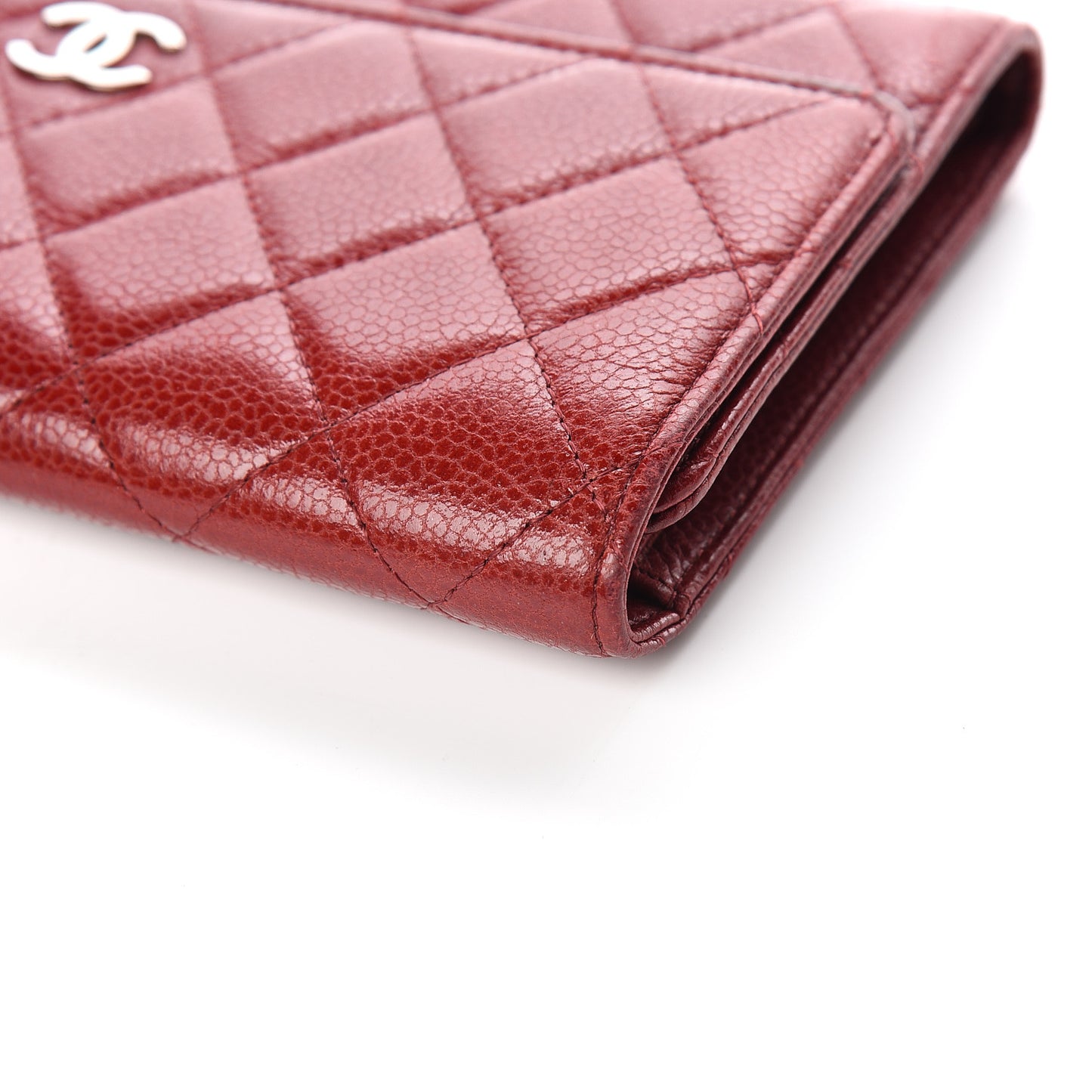 Caviar Quilted Large Flap Wallet Red