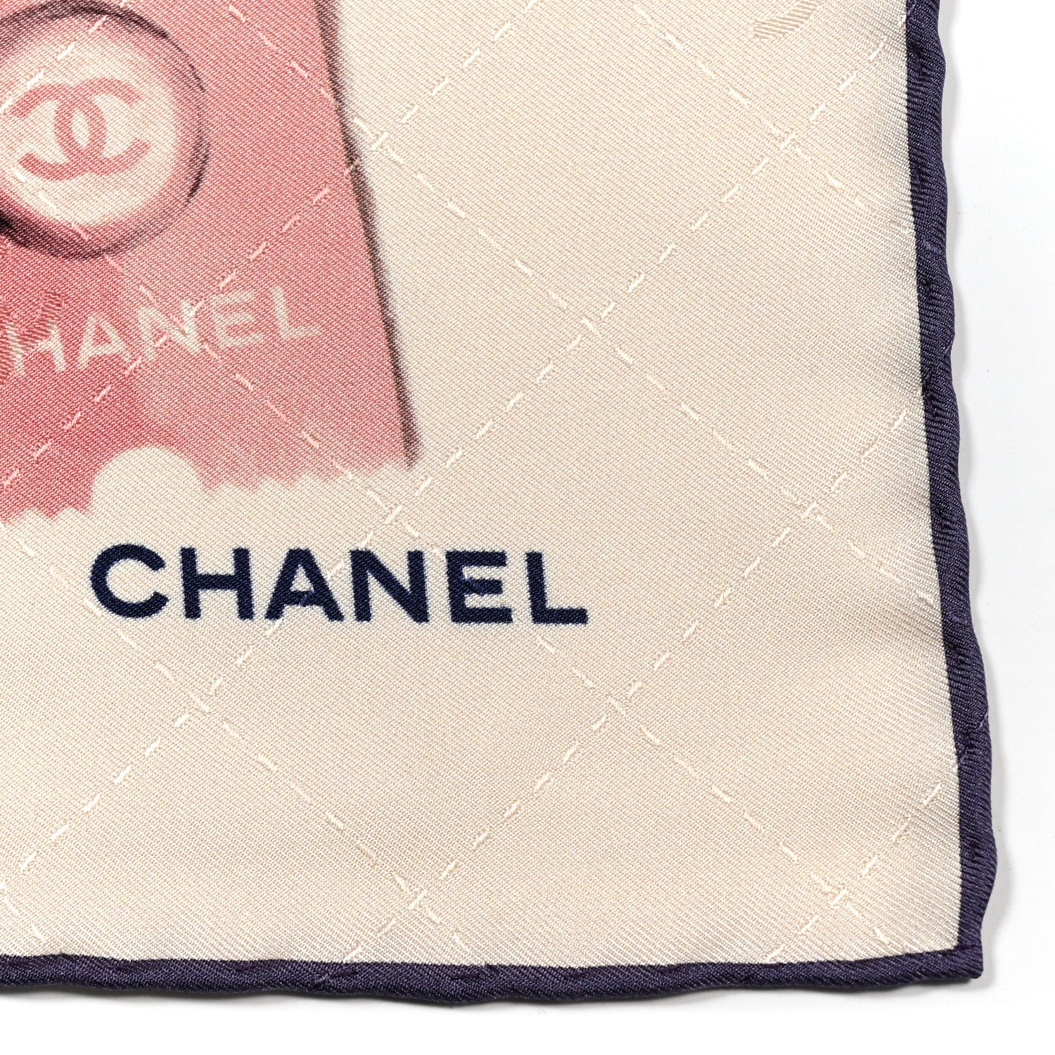 Chanel Silk Square Scarf Pink Multicolor 3 of 3