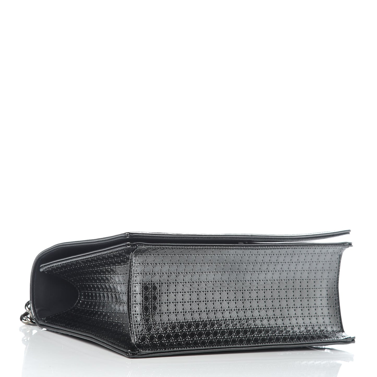 Metallic Patent Micro-Cannage Medium Diorama Flap Bag Graphite