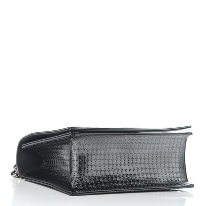 Christian Dior Metallic Patent Micro-Cannage Medium Diorama Flap Bag Graphite 4 of 14