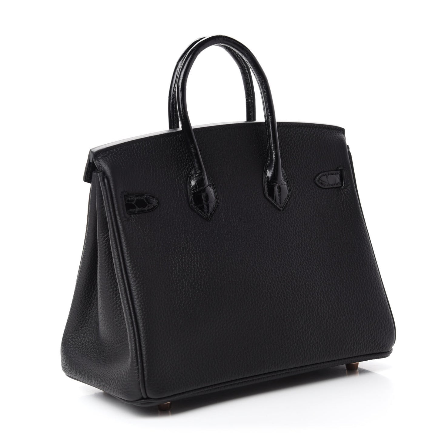 Togo Shiny Niloticus Crocodile Birkin Touch 25 Black