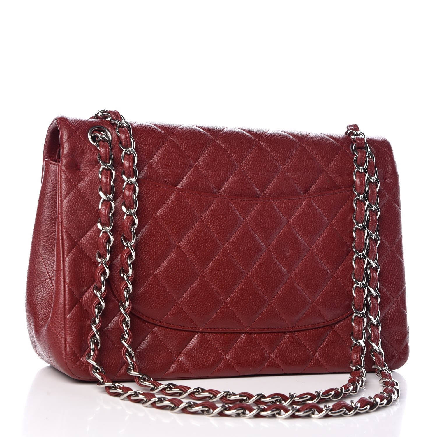 Chanel Caviar Quilted Jumbo Double Flap Burgundy 4 of 13
