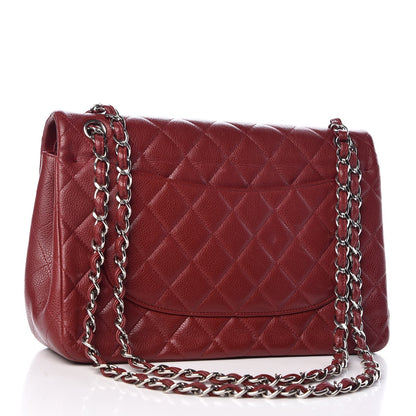 Chanel Caviar Quilted Jumbo Double Flap Burgundy 4 of 13