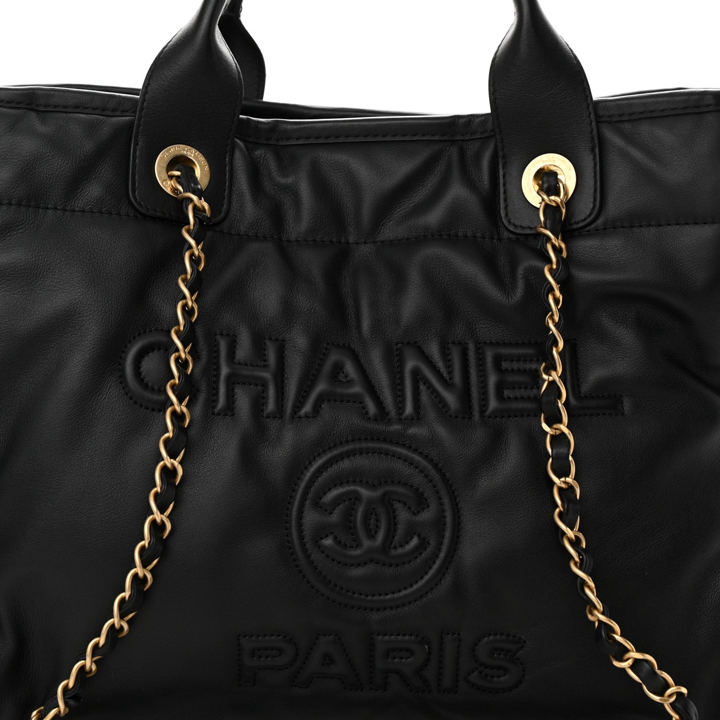 Calfskin Small Deauville Tote Black