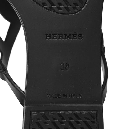 Hermes Rubber Womens Egerie Sandals 38 Black 7 of 9