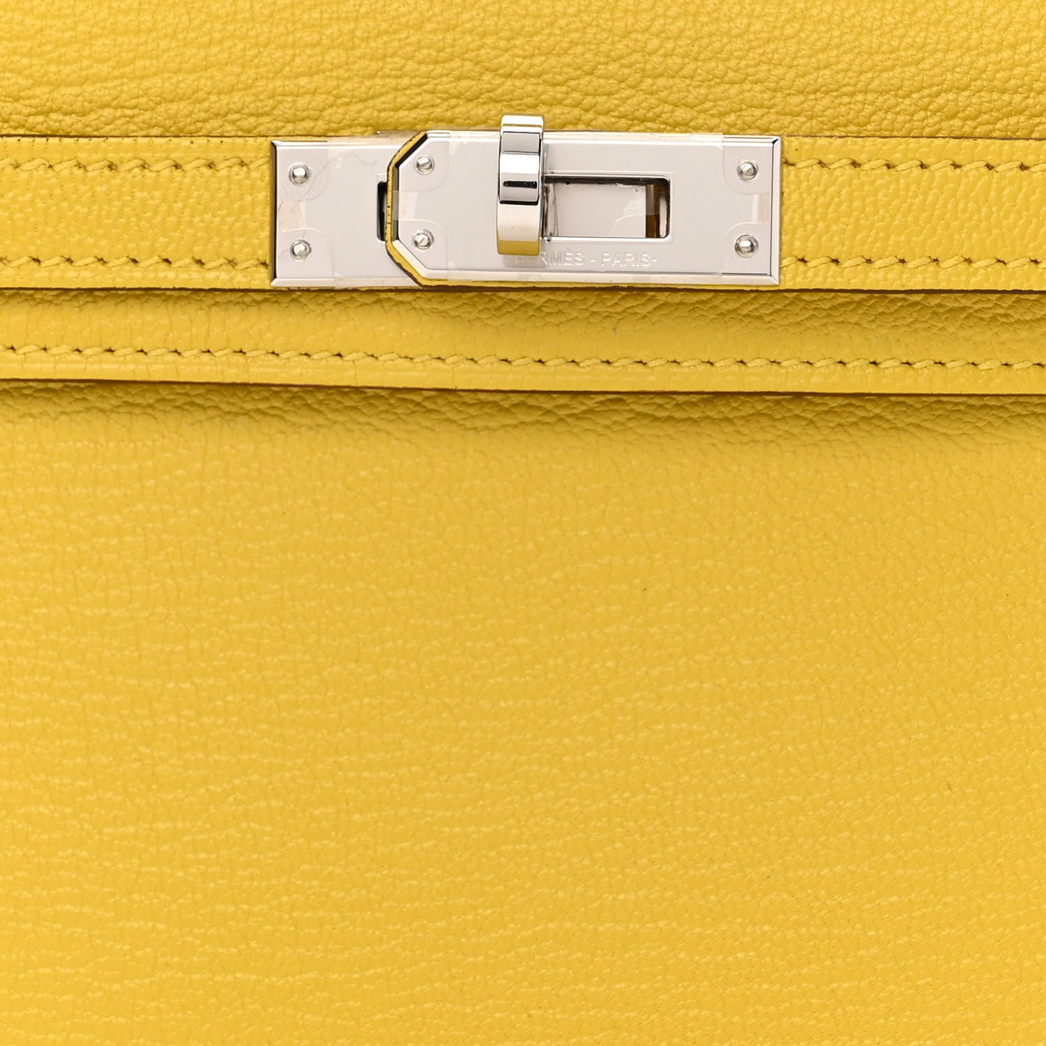 Hermes Chevre Mysore Verso Mini Kelly Sellier 20 Jaune De Naples Nata 8 of 11
