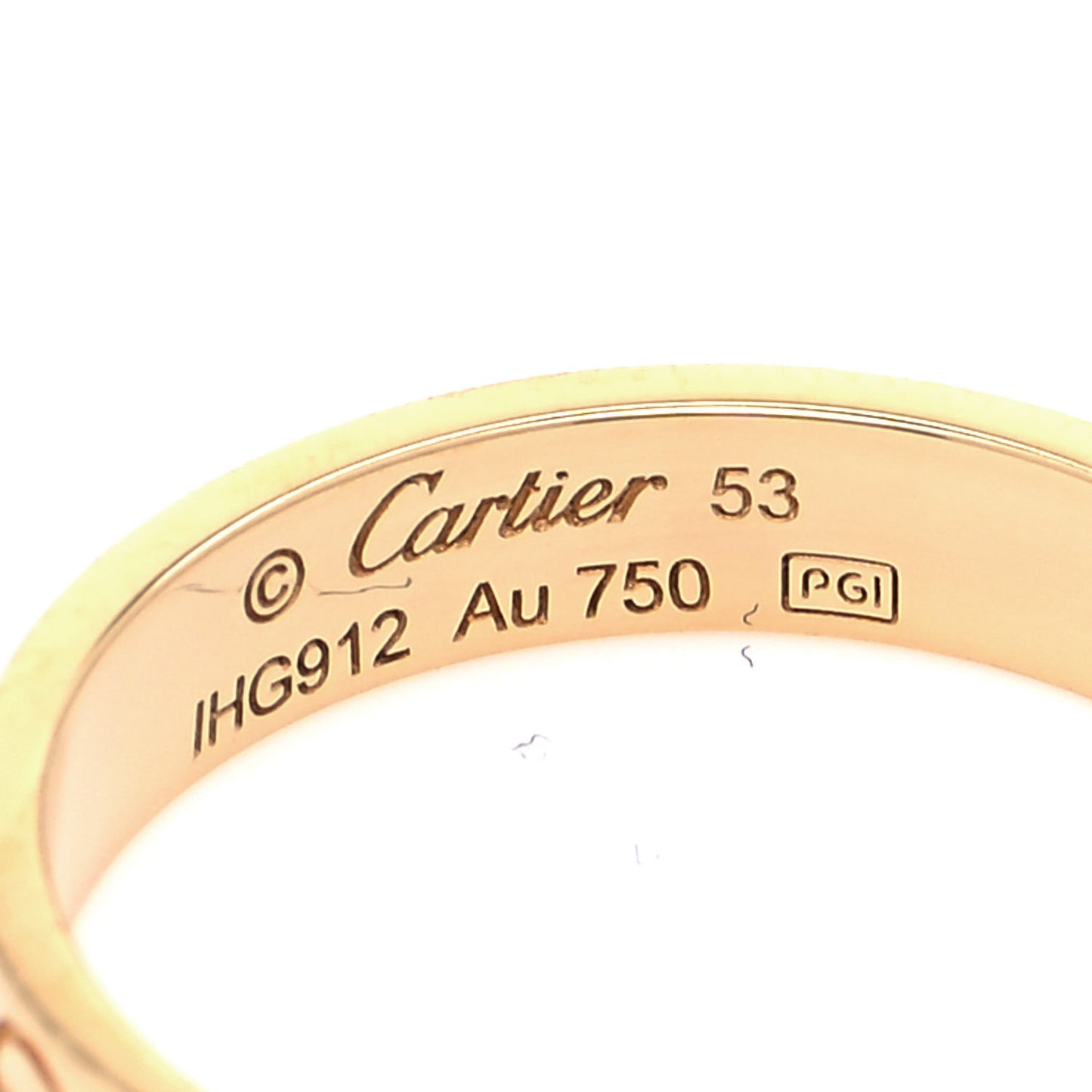 18K Yellow Gold 3.5mm LOVE Wedding Band Ring 53 6.25