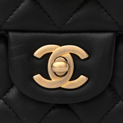 Chanel Lambskin Quilted Mini Rectangular Flap Black 10 of 11