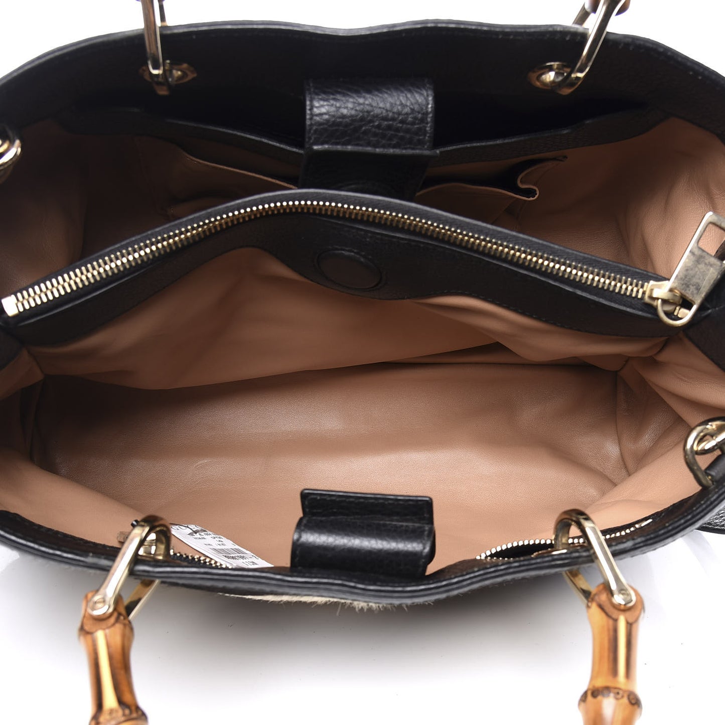 Pony Hair Medium Bamboo Shopper Tote Bag