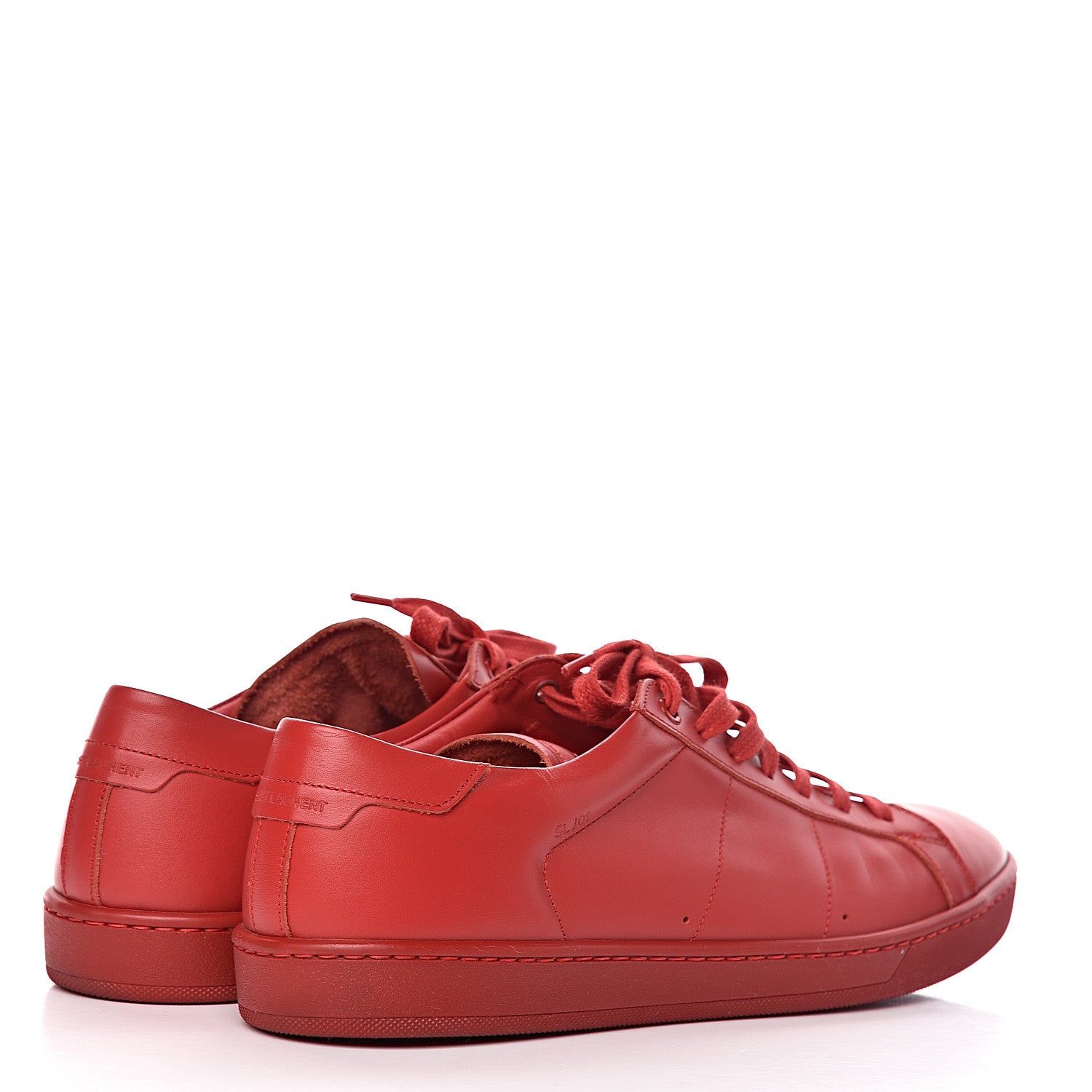 Saint Laurent Calfskin Mens Alpha Sneakers 43 New Red 4 of 10
