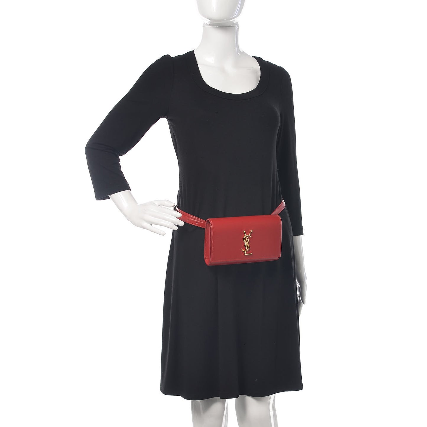 Smooth Calfskin Monogram Kate Belt Bag Red