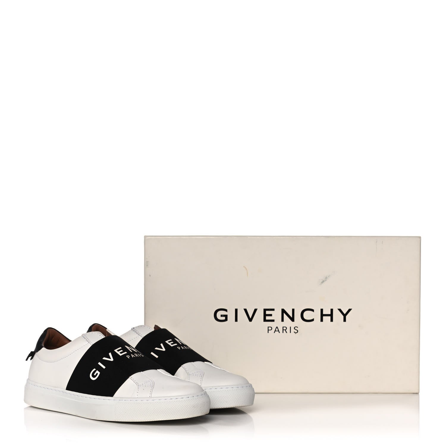 Givenchy Calfskin Band Logo Womens Urban Street Sneakers 36 White Black 10 of 10