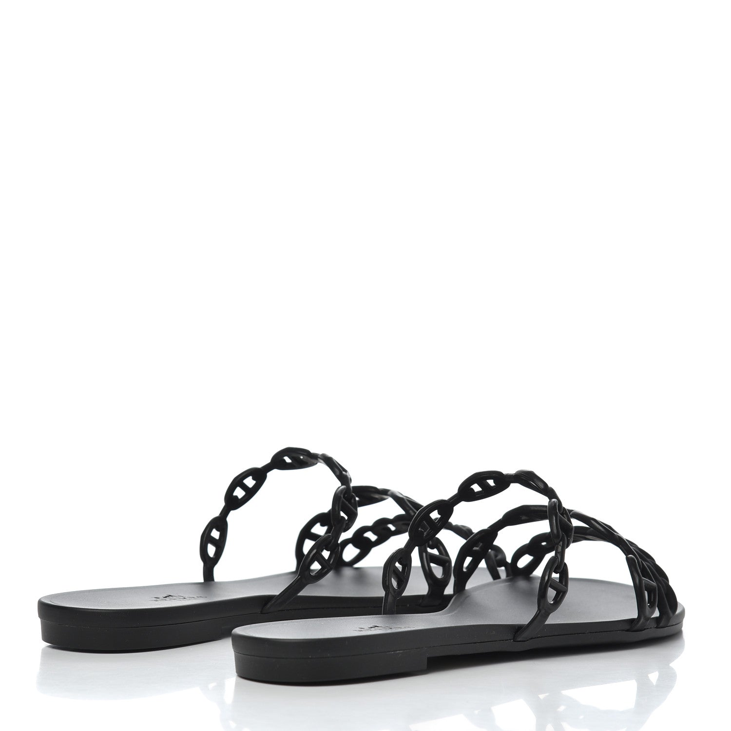 Hermes Rubber Chaine d'Ancre Rivage Sandals 38 Black 4 of 9