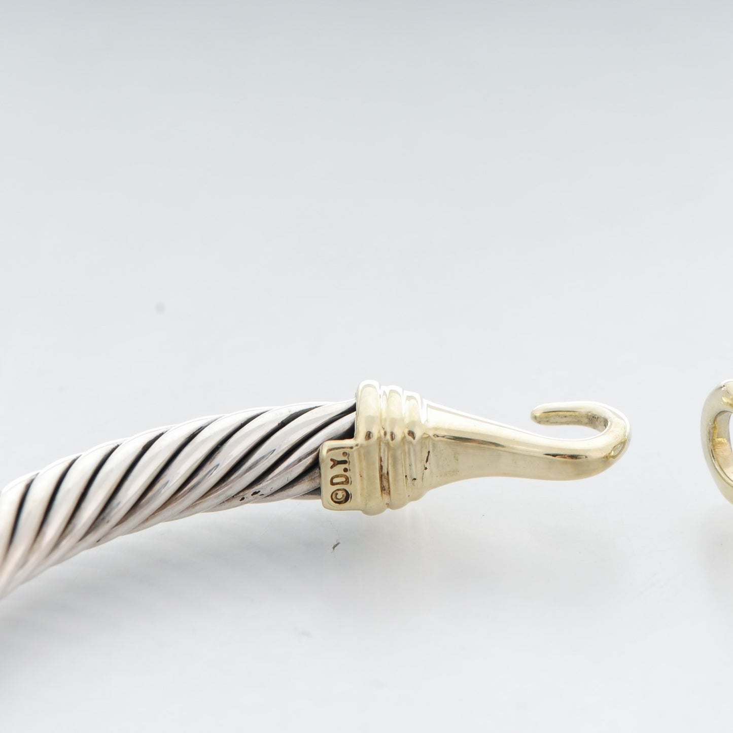 Sterling Silver 14K Yellow Gold 5mm Cable Classic Buckle Bracelet