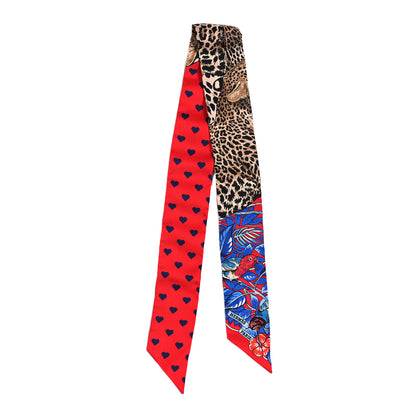 Hermes Silk Jungle Love Love Twilly Rouge Marine Fauve 2 of 4