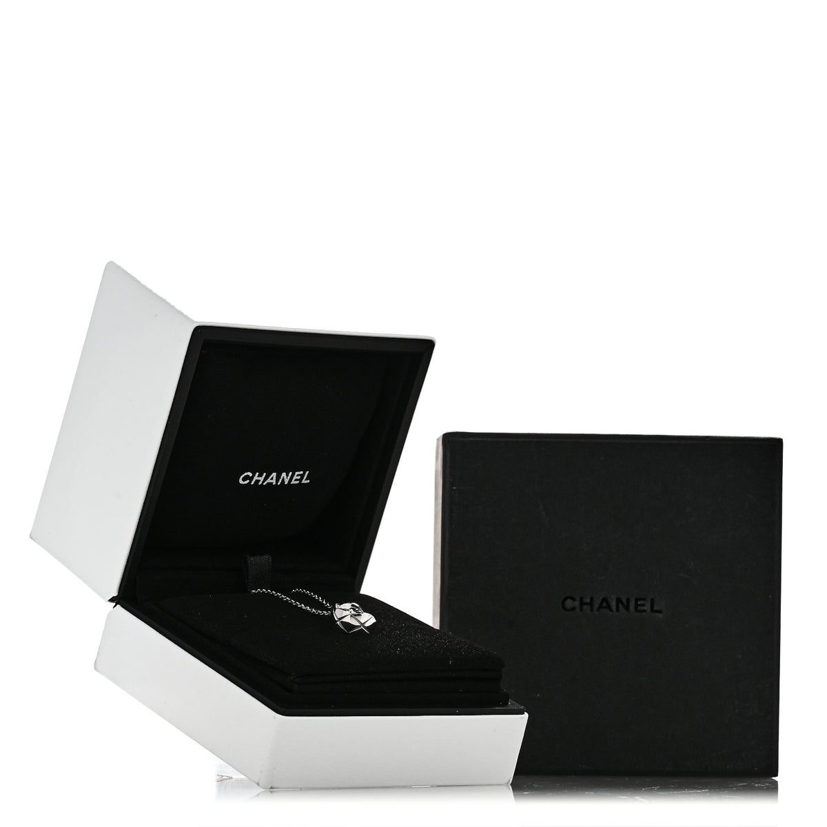 Chanel 18K White Gold Diamond Coco Crush C Necklace 5 of 5