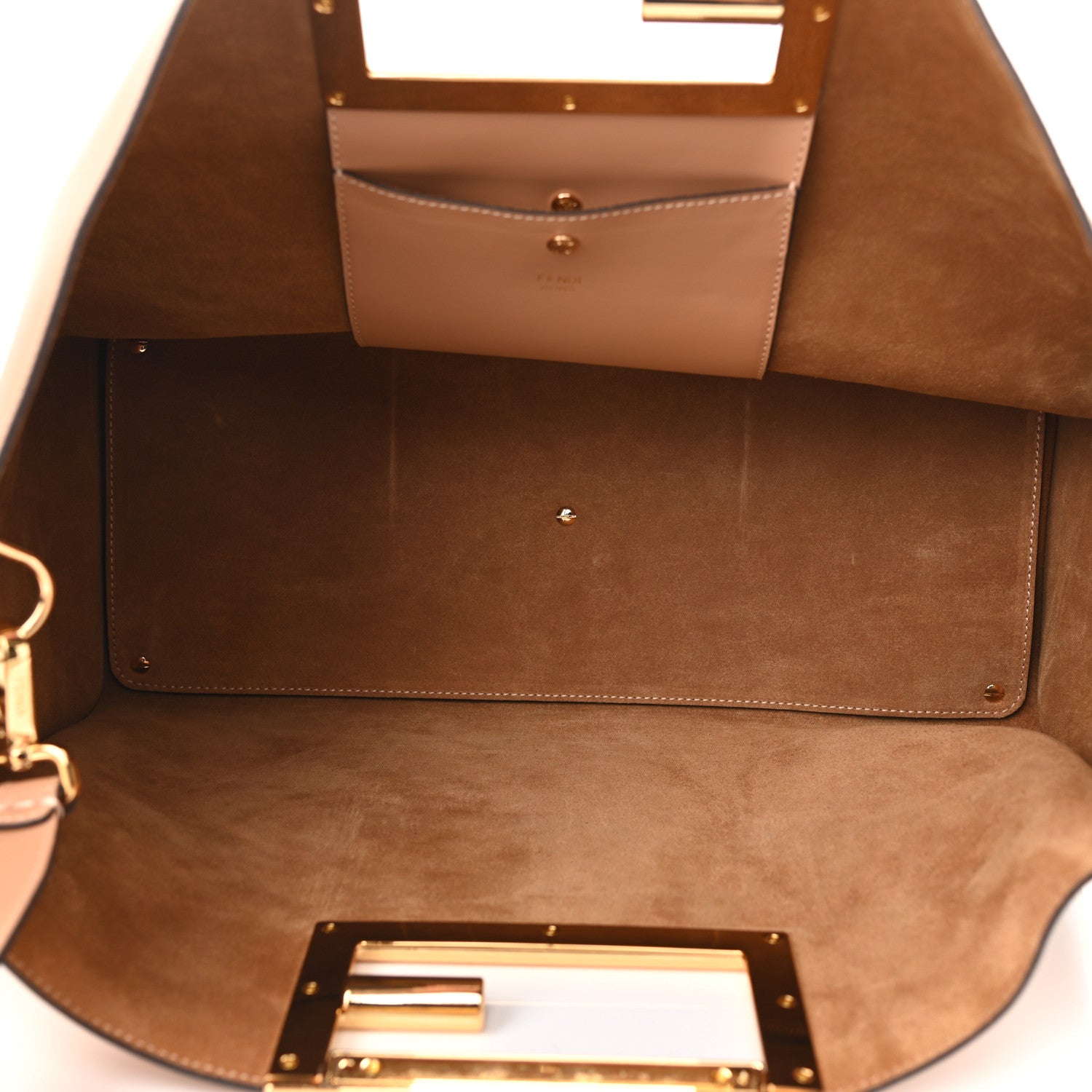 Fendi Vitello King Medium Fendi Way Tote Miele Scuro 5 of 9