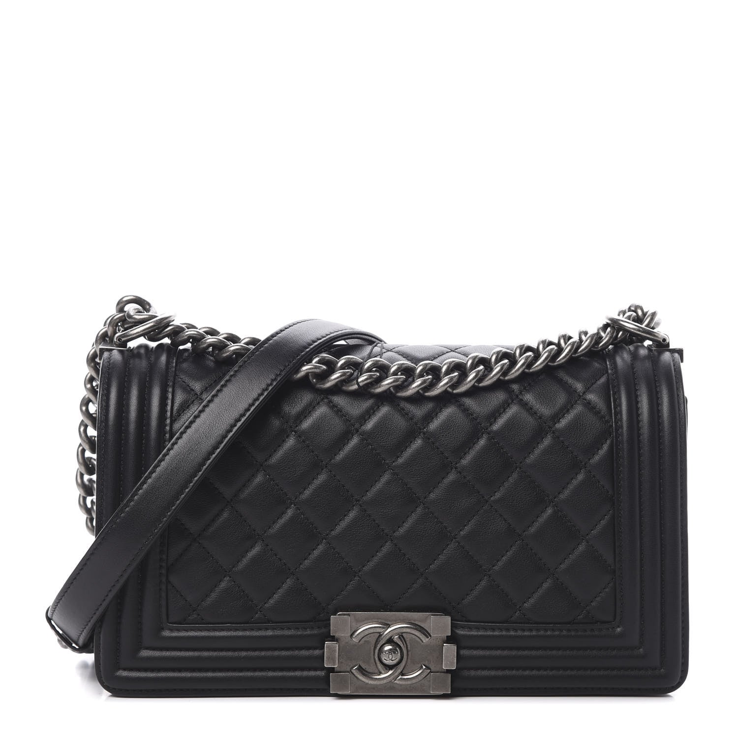 Chanel Calfskin Quilted Medium Boy Flap Black 1 of 11