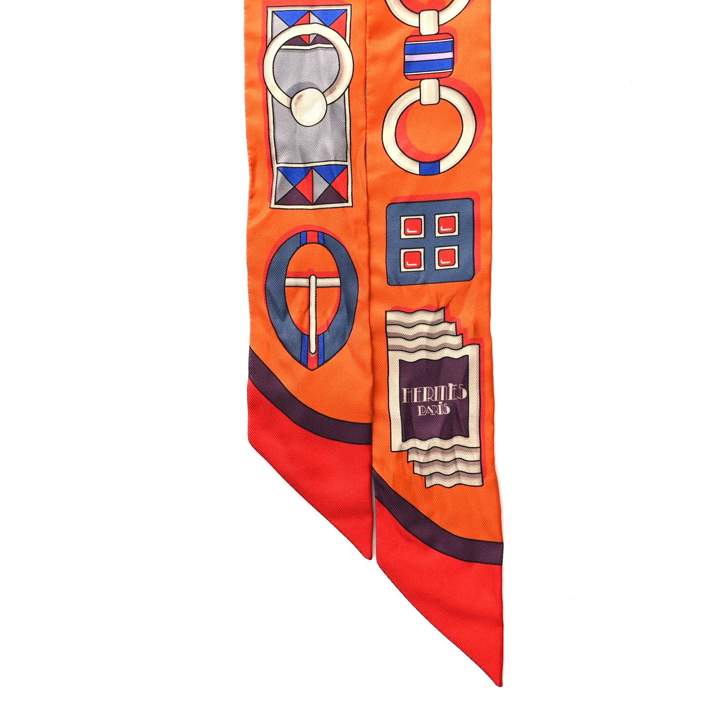 Hermes Silk Carre En Boucles Twilly Orange 2 of 4
