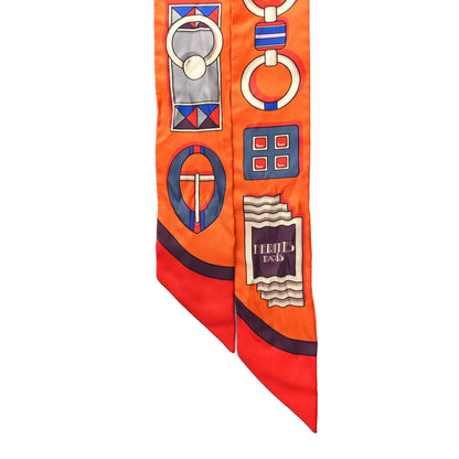 Hermes Silk Carre En Boucles Twilly Orange 2 of 4