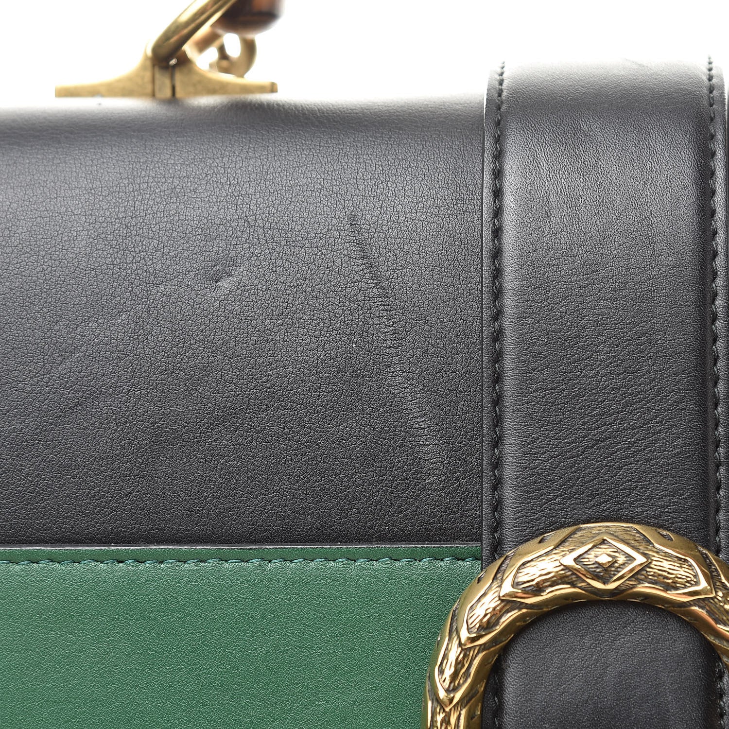 Gucci Calfskin Bamboo Web Large Dionysus Top Handle Bag Black Bright Evergreen Hibiscus Red 17 of 23