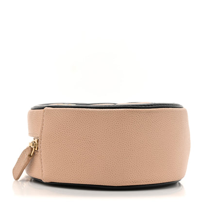 Chanel Caviar Quilted Round Filigree Crossbody Beige Black 4 of 13