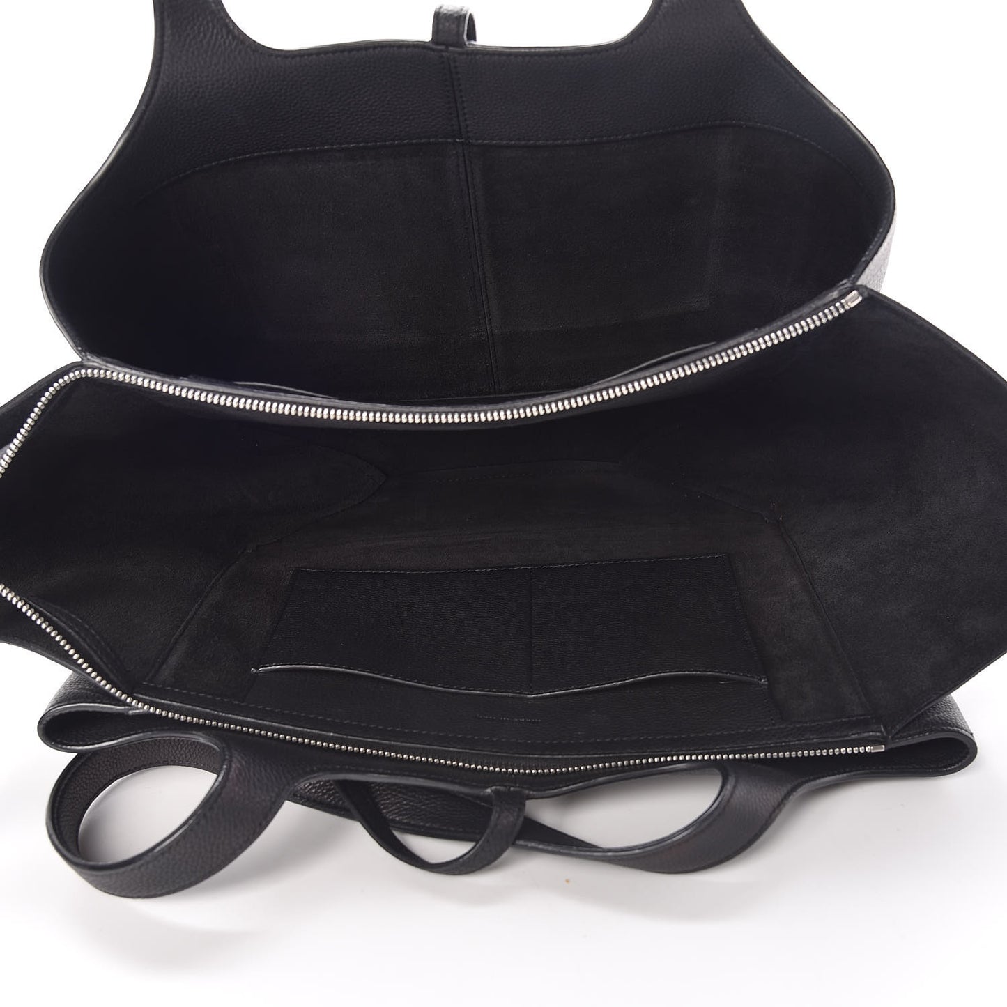 Baby Grained Calfskin Medium Tri-Fold Bag Black