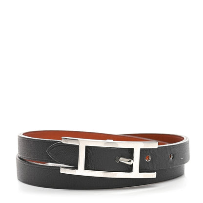 Hermes Chamonix Behapi Double Tour Bracelet M Black Fauve 1 of 5