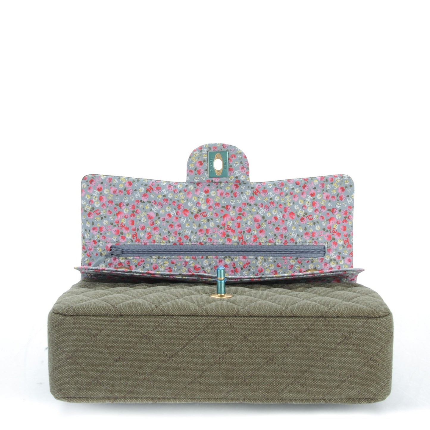 Toile Quilted Medium Cuba Double Flap Khaki