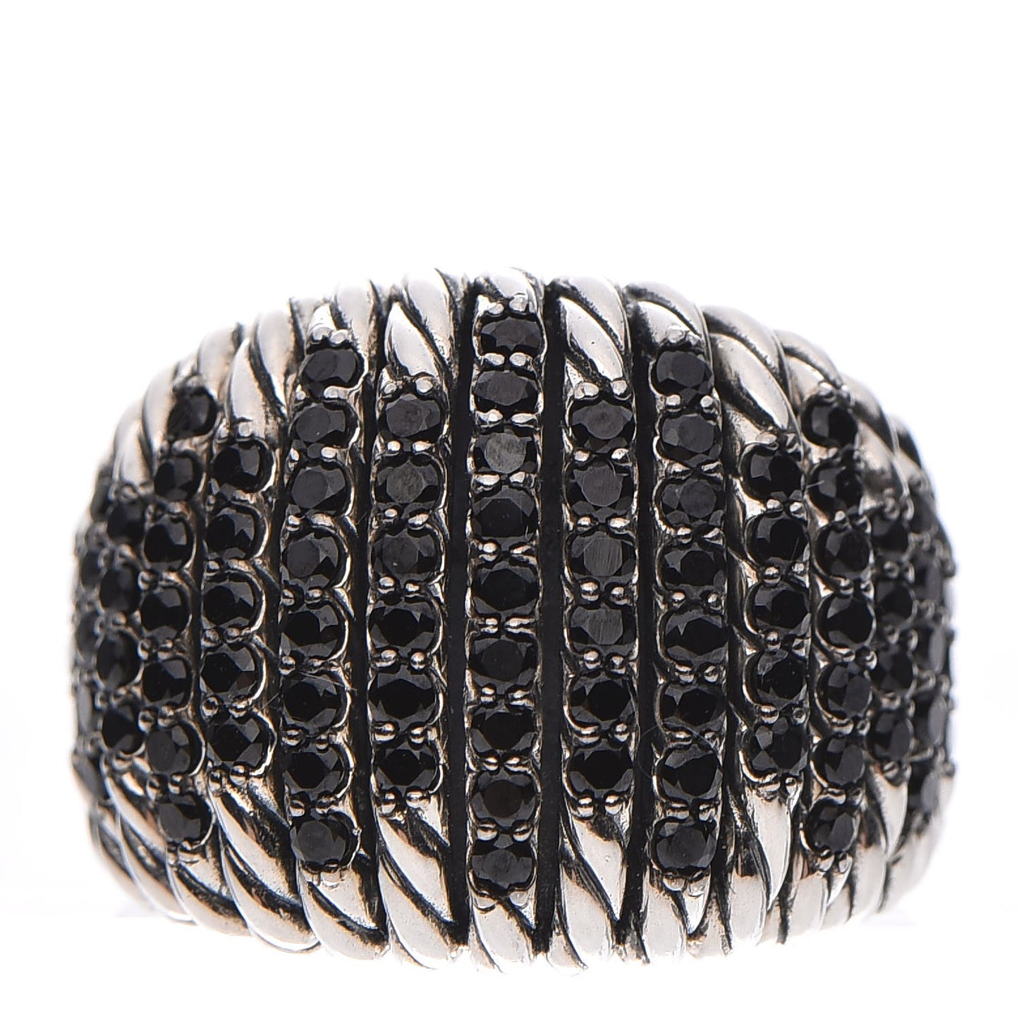 Sterling Silver Black Spinel Tempo Ring 54 7