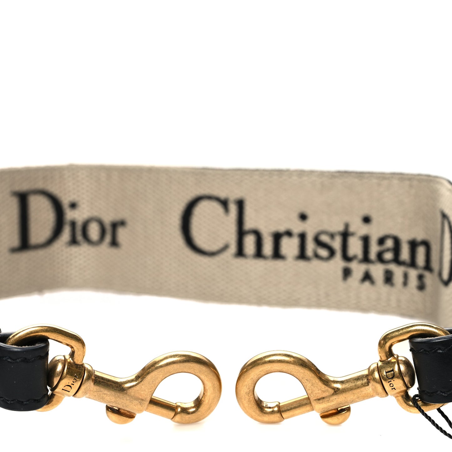 Canvas Embroidered Shoulder Strap Black