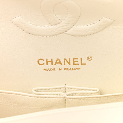 Chanel Lambskin Chevron Quilted Medium Double Flap Ivory 6 of 24