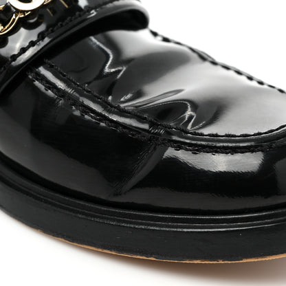Chanel Shiny Calfskin Logo Loafers 38 Black 12 of 12