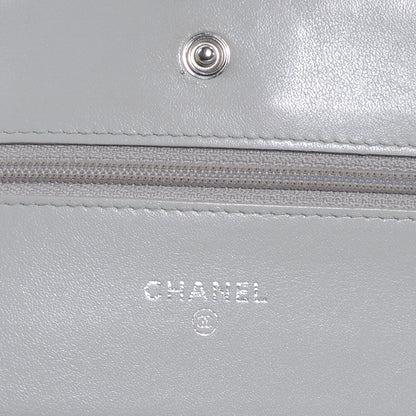 Chanel Patent Quilted Brilliant Wallet On Chain WOC Silver 7 of 9
