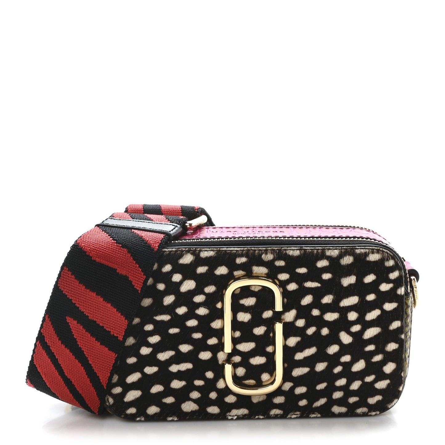 Calf Hair Crocodile Snakeskin Embossed Calfskin Snapshot Camera Bag Multicolor