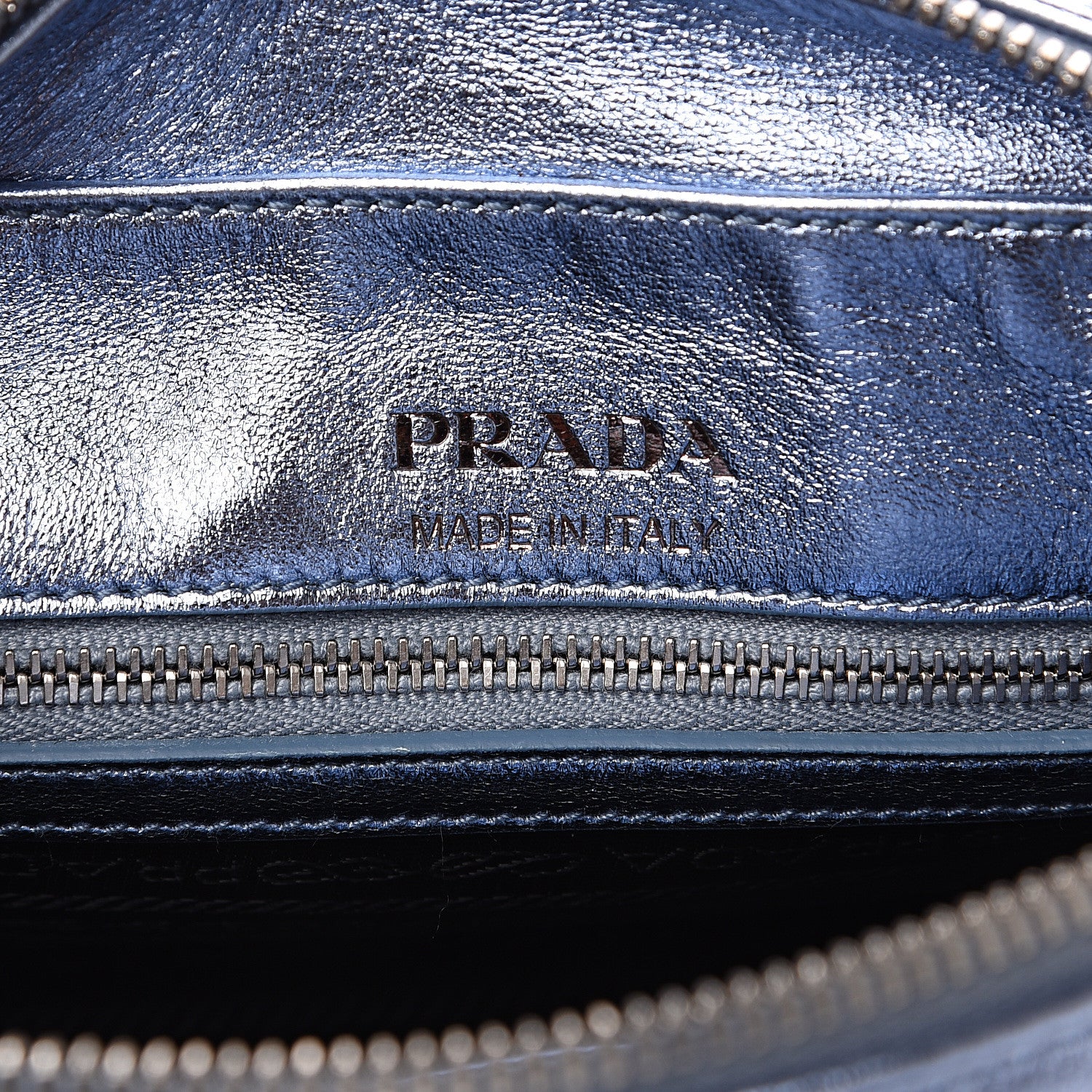 Prada Metallic Nappa Impunture Diagramme Crossbody Pervinca Mordore 5 of 7