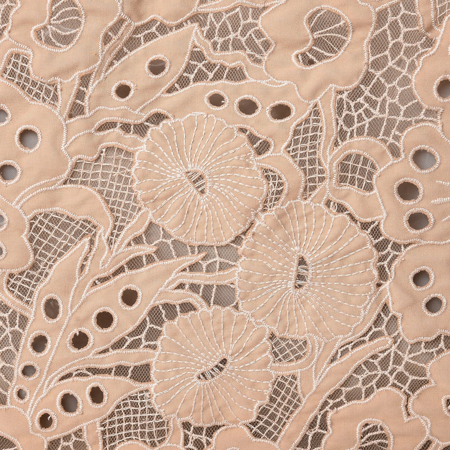 Vitello Canvas Lace Tote Beige
