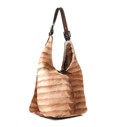 Fendi Calf Hair Zebra Print Shoulder Bag Brown 2 of 13
