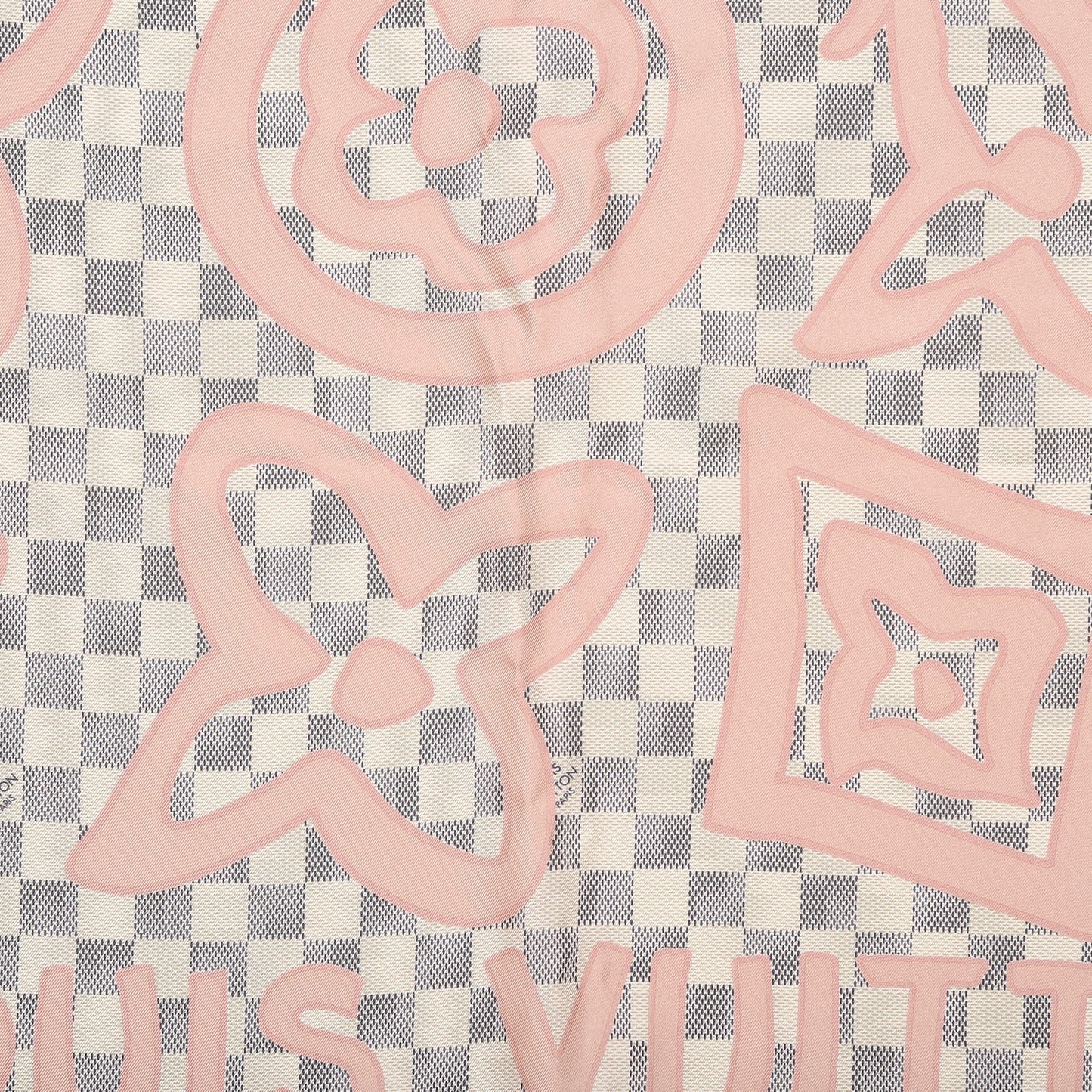 Silk Damier Azur Tahitienne Square Scarf