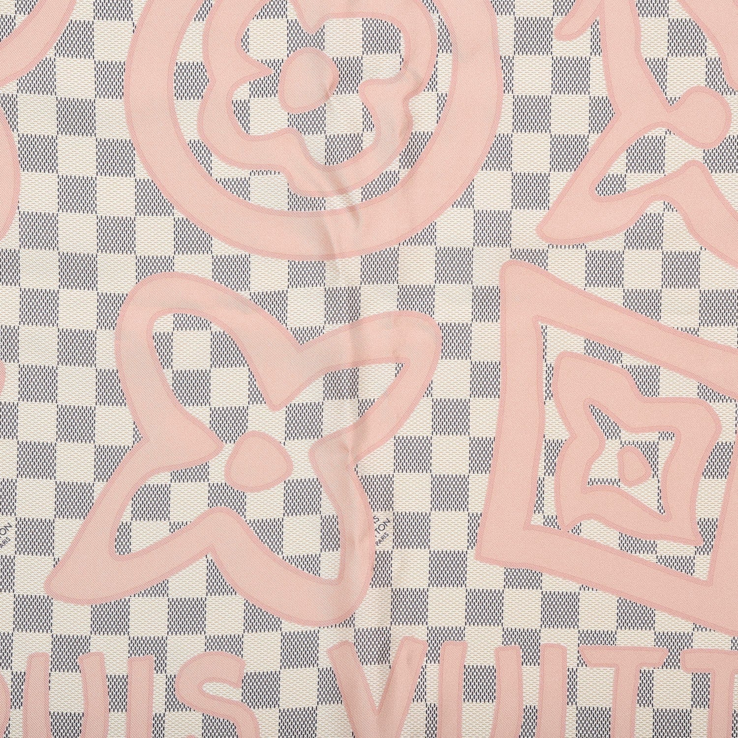 Louis Vuitton Silk Damier Azur Tahitienne Square Scarf 3 of 6