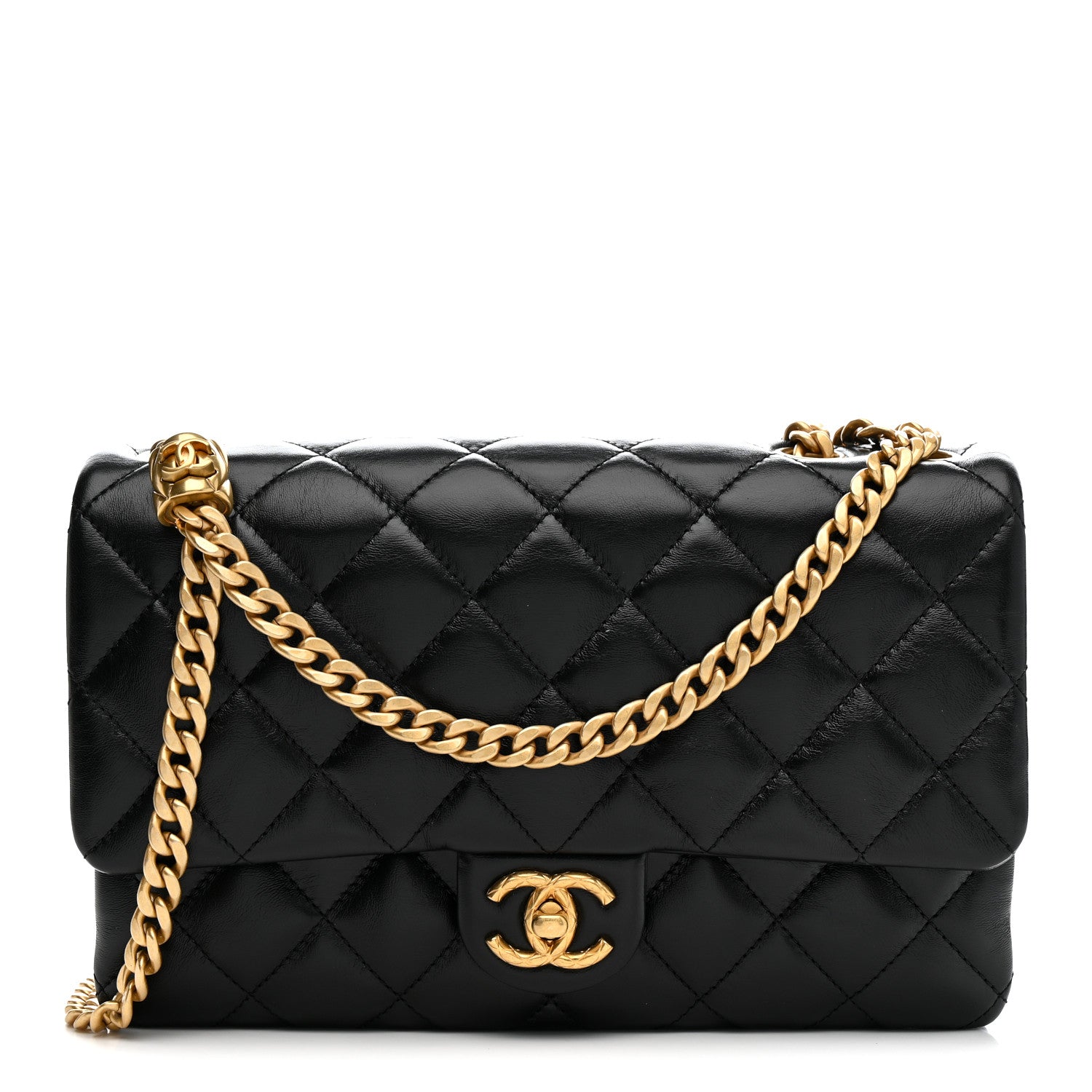 Chanel Lambskin Quilted Medium Pillow Crush Flap Bag Black 1 of 10