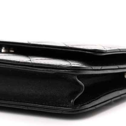 Chanel Lambskin Quilted Wallet On Chain WOC Black 10 of 11