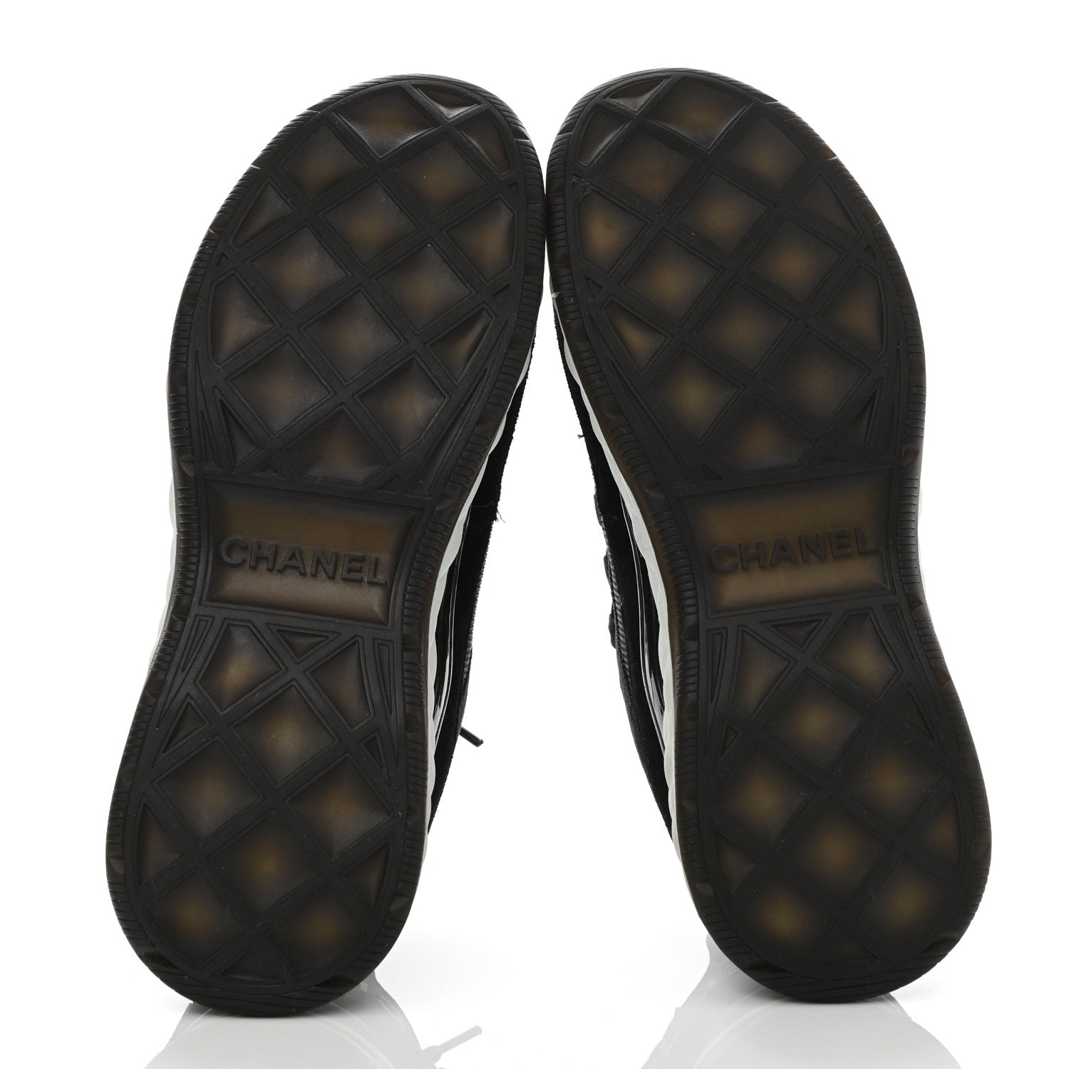 Chanel Fabric Suede CC Sneakers 38 Black Dark Grey 5 of 8