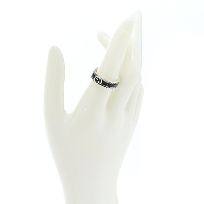 Gucci Sterling Silver Enamel Interlocking G Band Ring 54 7 2 of 6